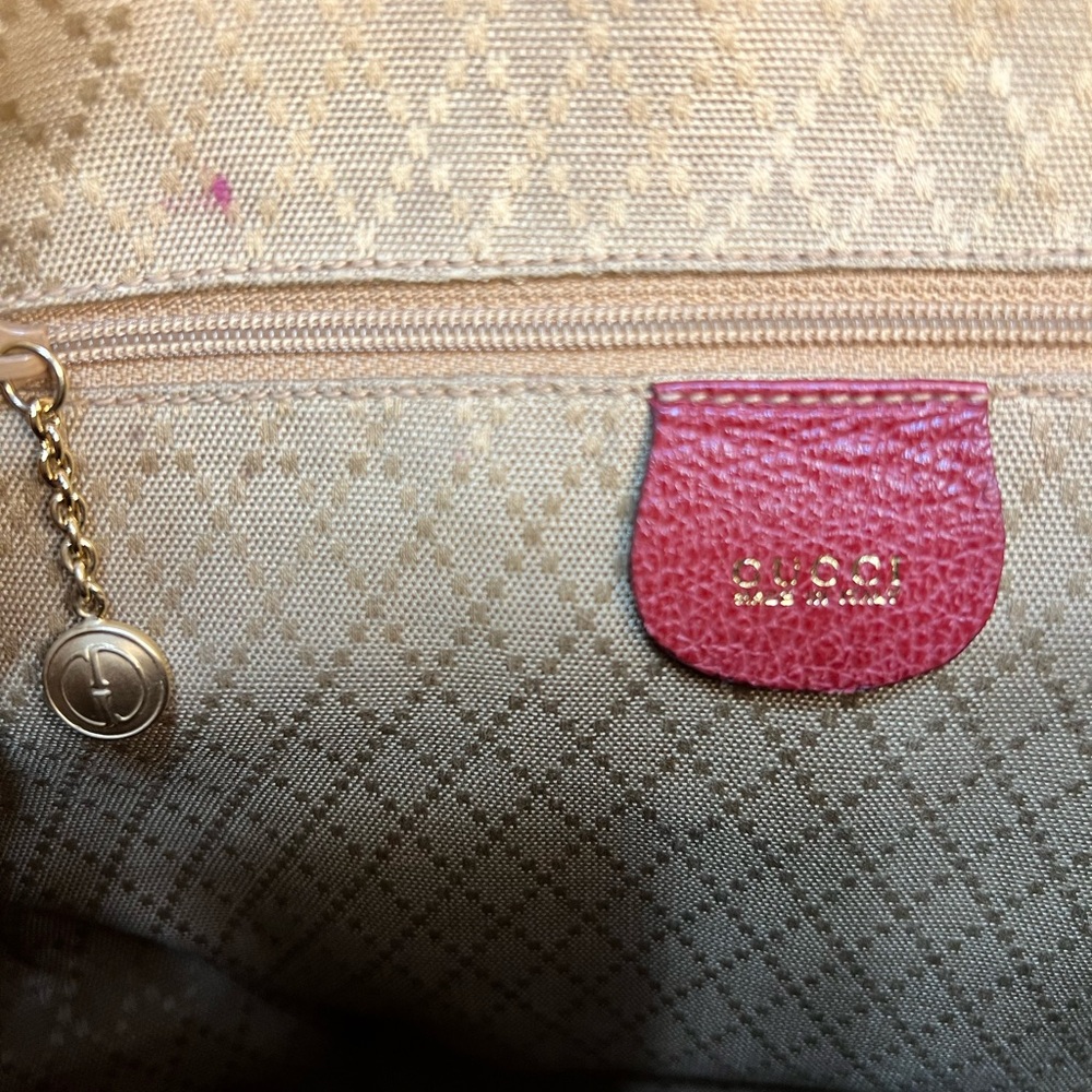 Gucci Scarlet Red Backpack with Gold Accents - Picture 6 of 13